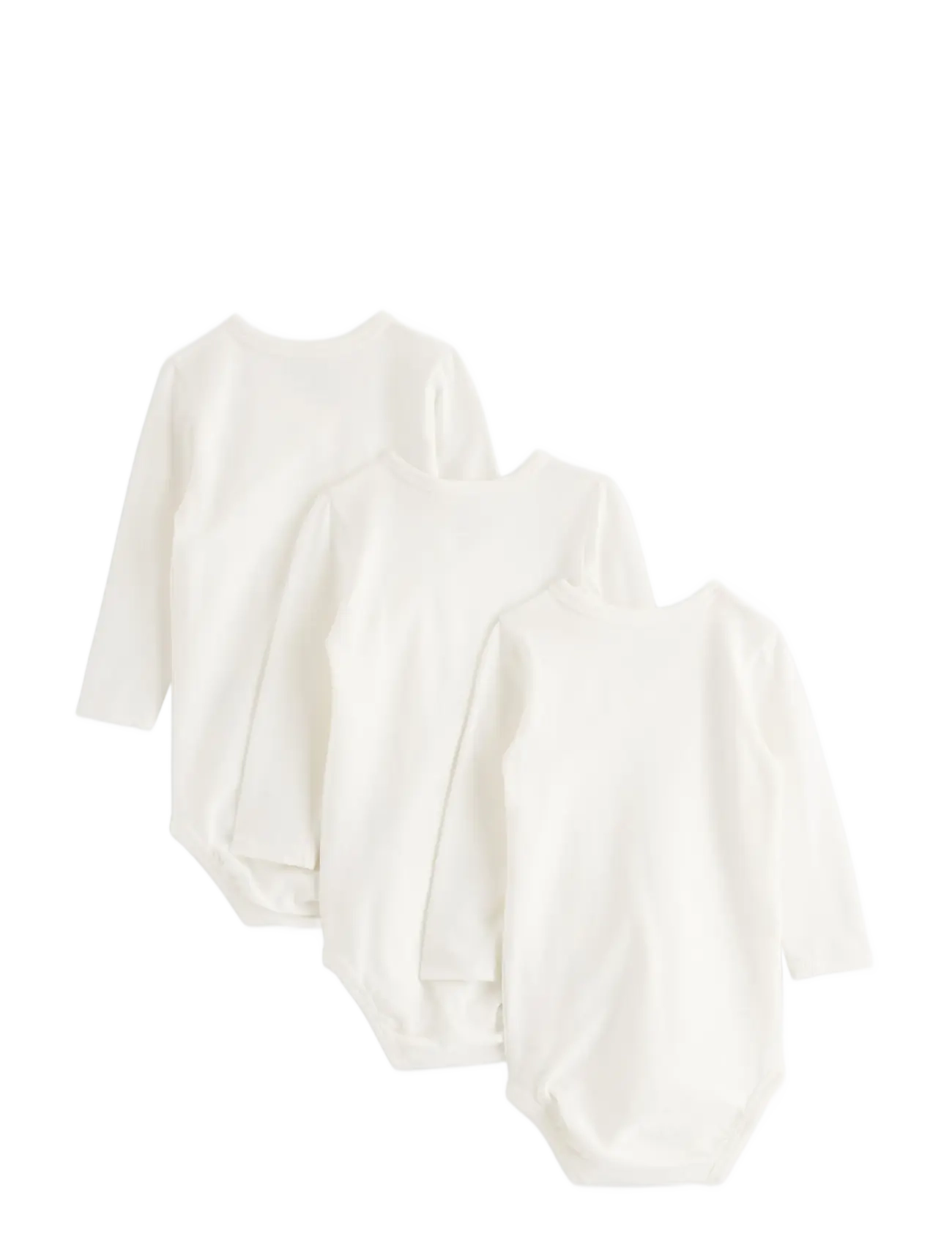 Lindex - 3-pack solid wrap bodysuits - langærmede bodyer - light dusty white - 1