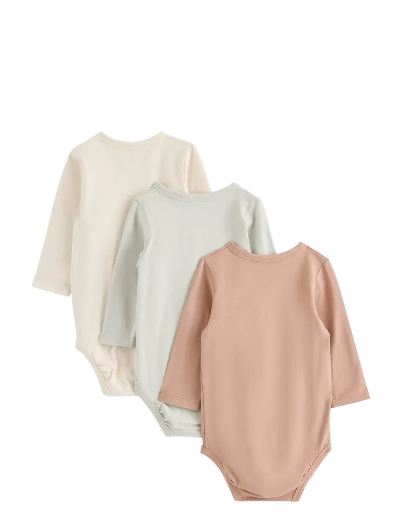 Lindex - 3-pack solid wrap bodysuits - light khaki - 1