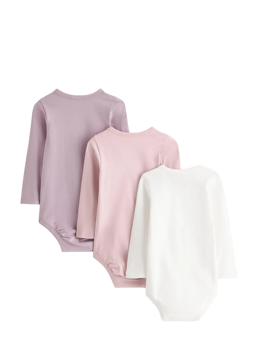 Lindex - 3-pack bodysuits - långärmade bodies - light dusty lilac - 1