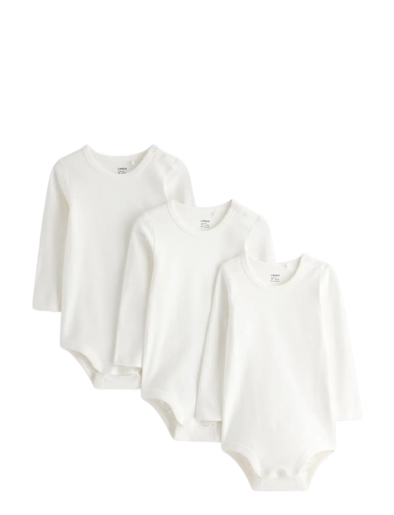 Lindex 3-pack bodysuits - Lindex - LIGHT DUSTY WHITE / cream