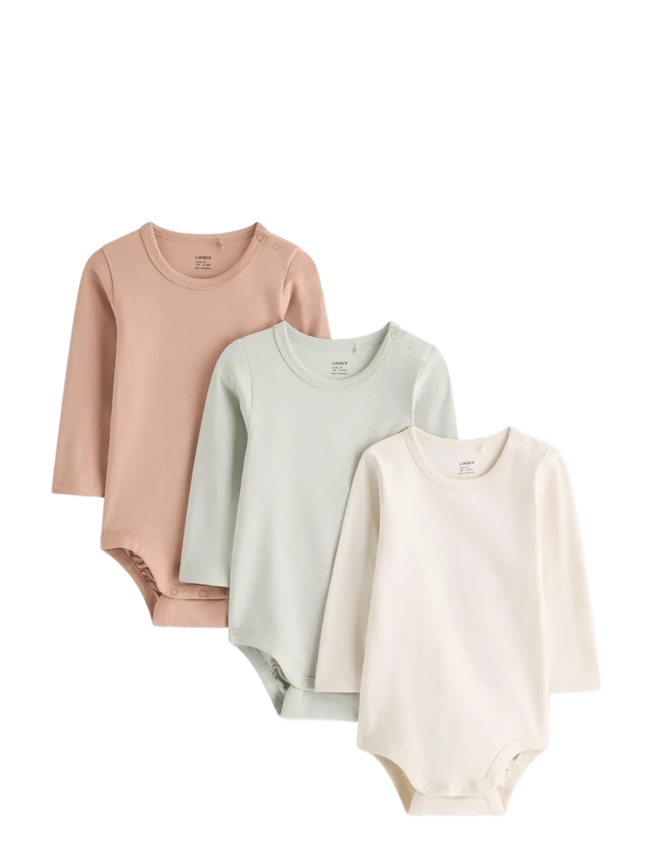 Lindex 3-pack bodysuits - Lindex - LIGHT KHAKI / khaki/green
