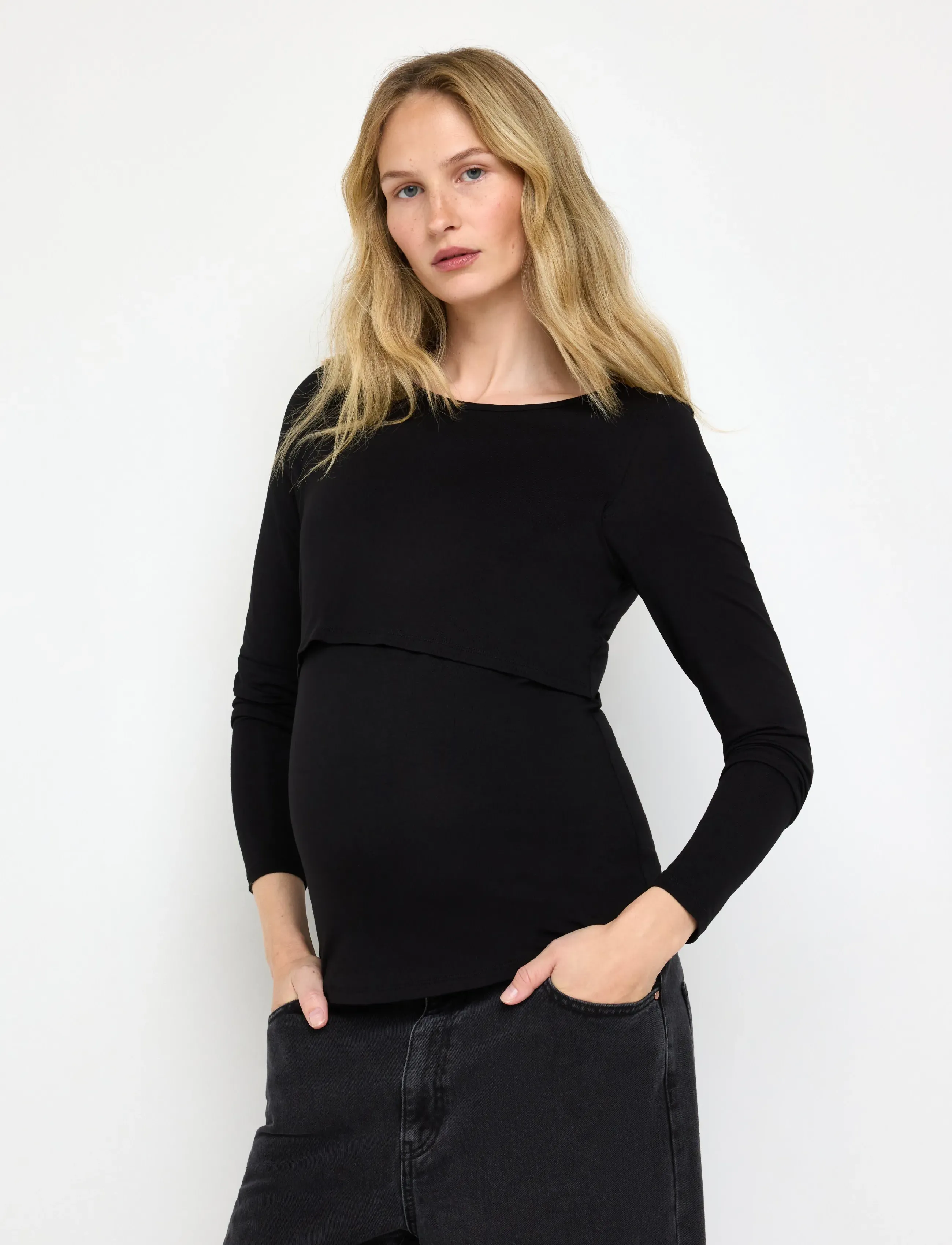 Lindex - MOM Nursing top - herbstliche kleidung - black - 0