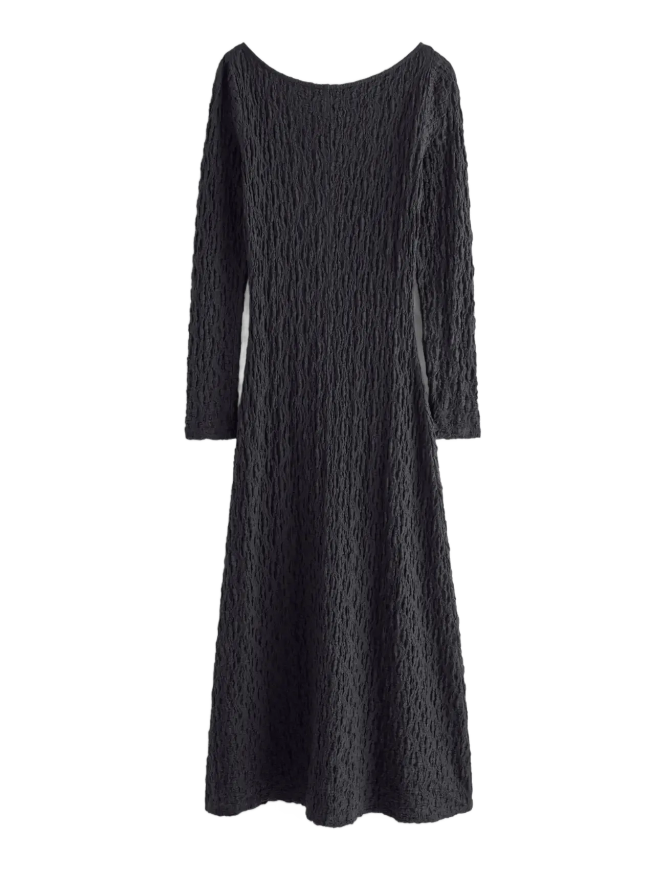 Lindex - Crinkled midi dress with long sleeves - midi dresses - black - 2