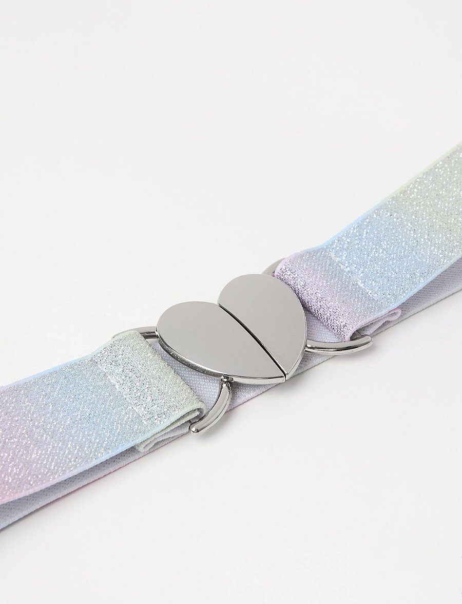 Lindex - Elastic belt with glitter - gürtel - light pink - 2