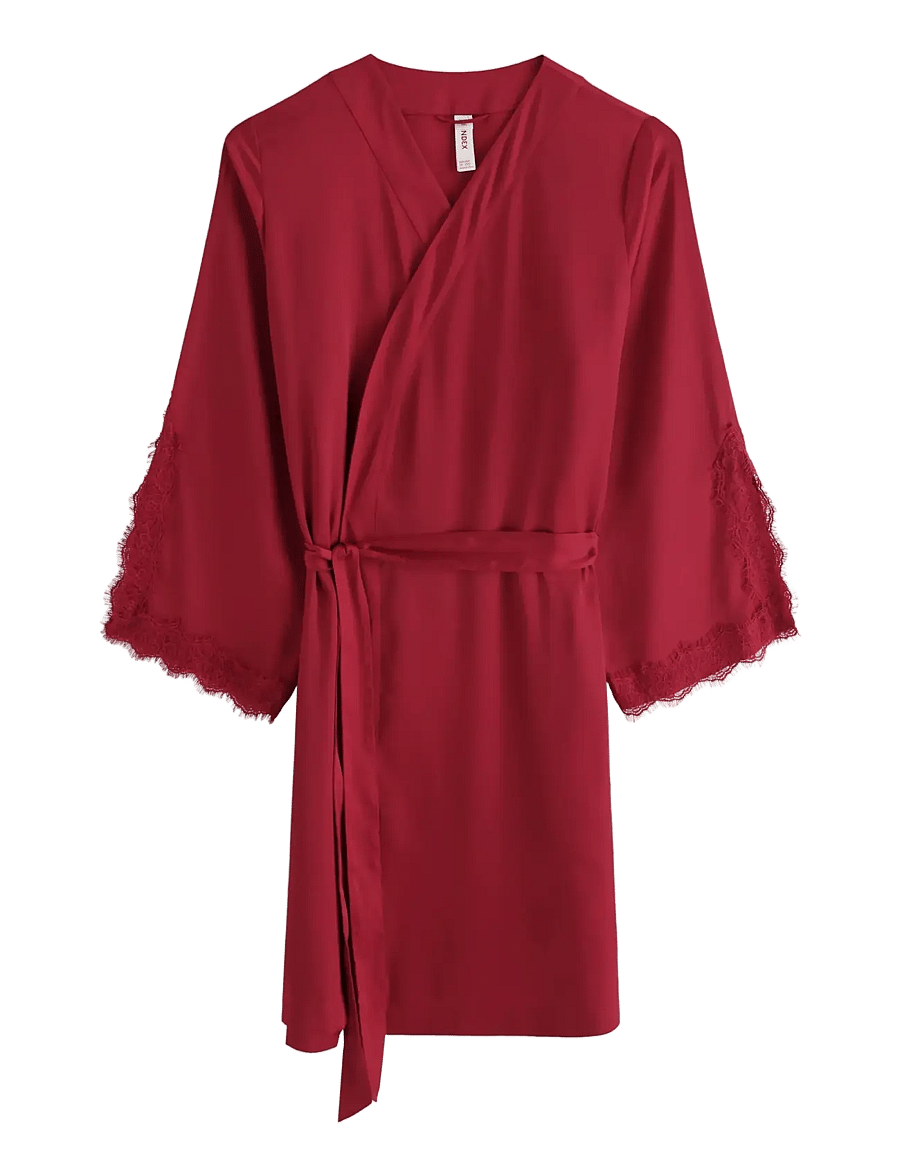 Lindex - Satin robe - morgonrockar - red - 1