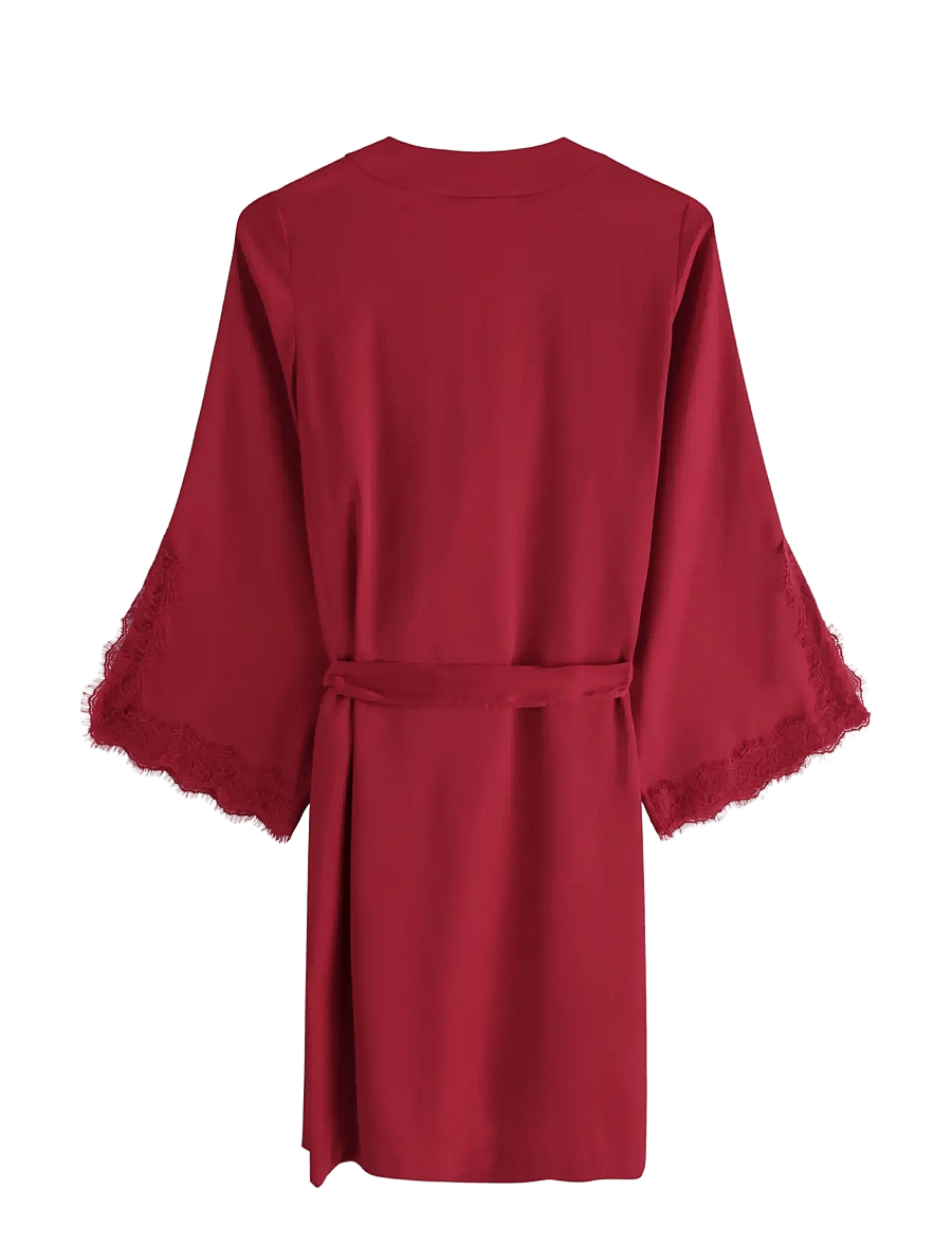 Lindex - Satin robe - morgonrockar - red - 2