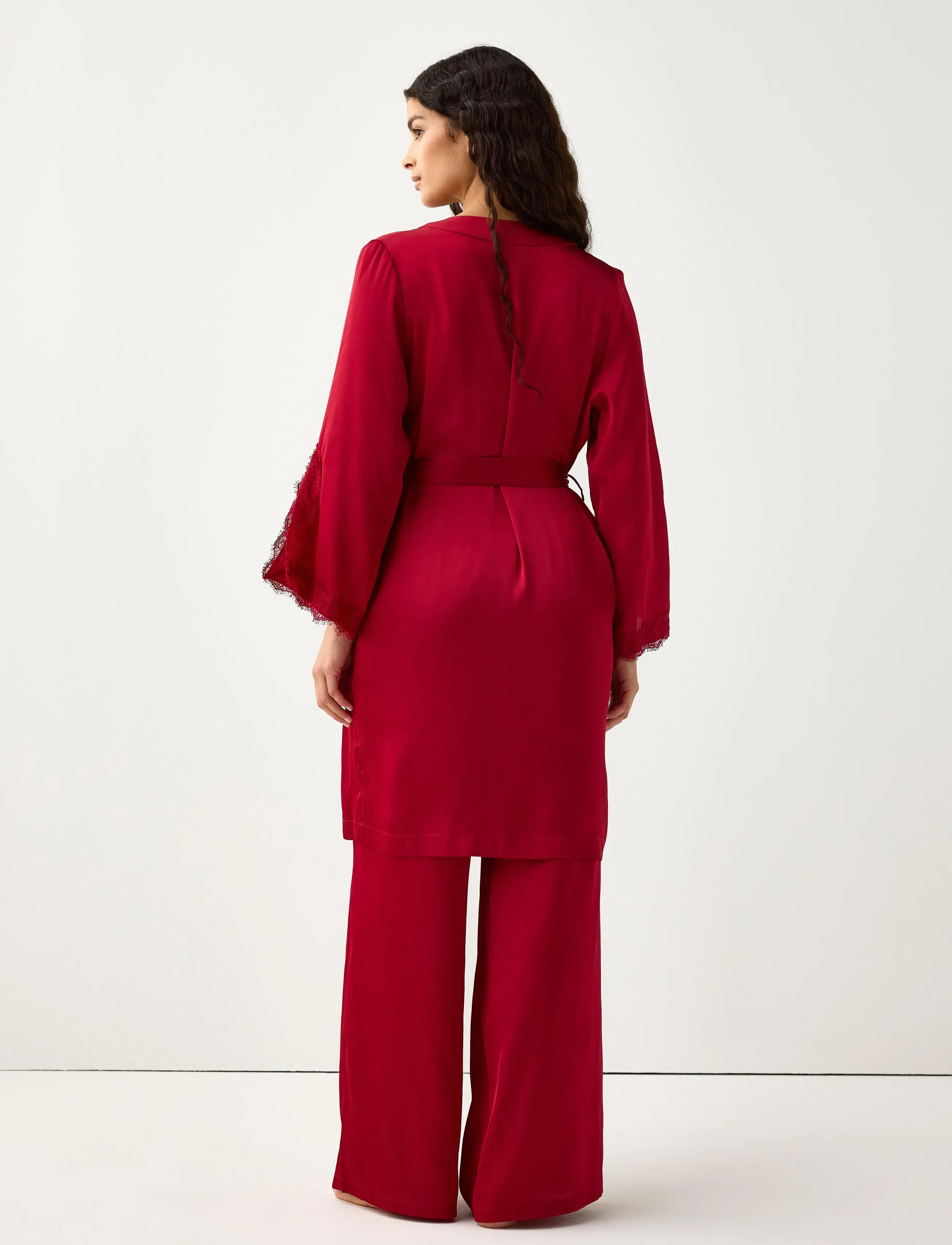 Lindex - Satin robe - red - 3