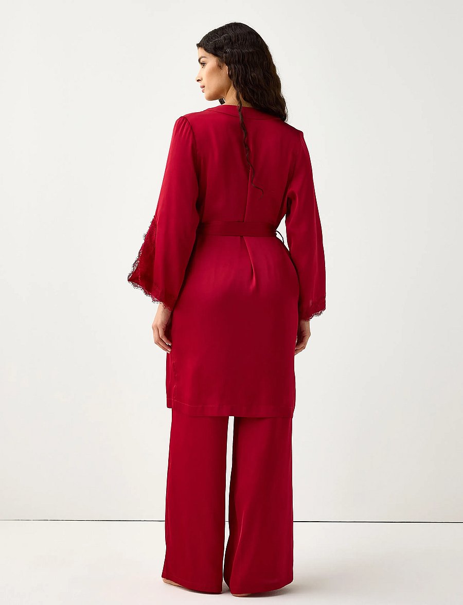 Lindex - Satin robe - morgonrockar - red - 3