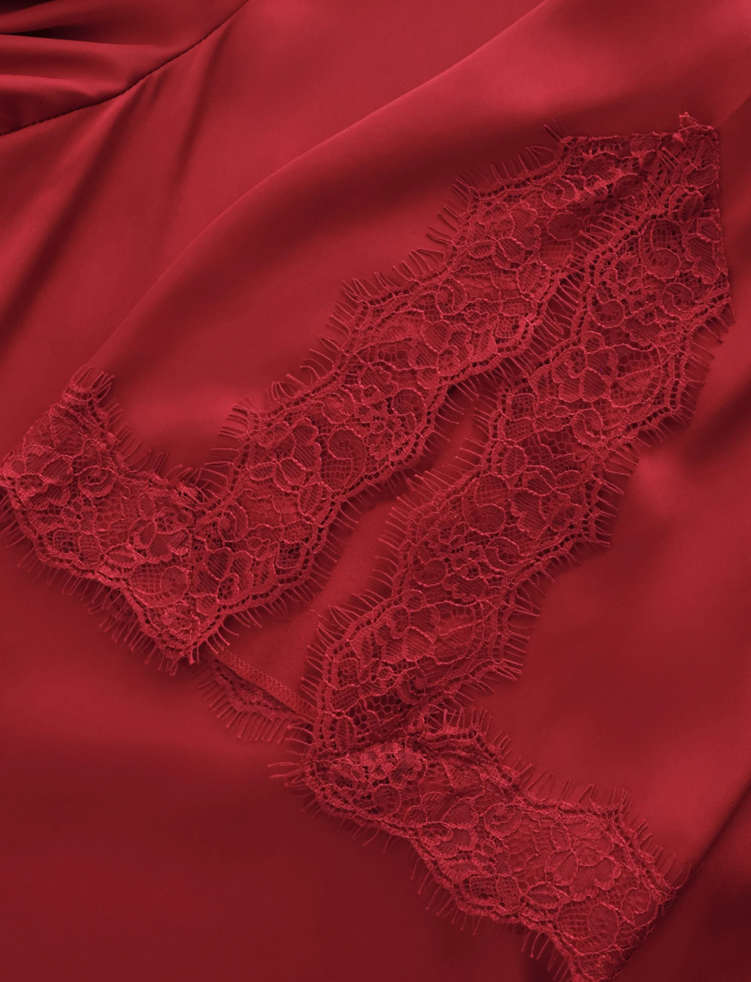 Lindex - Satin robe - red - 5