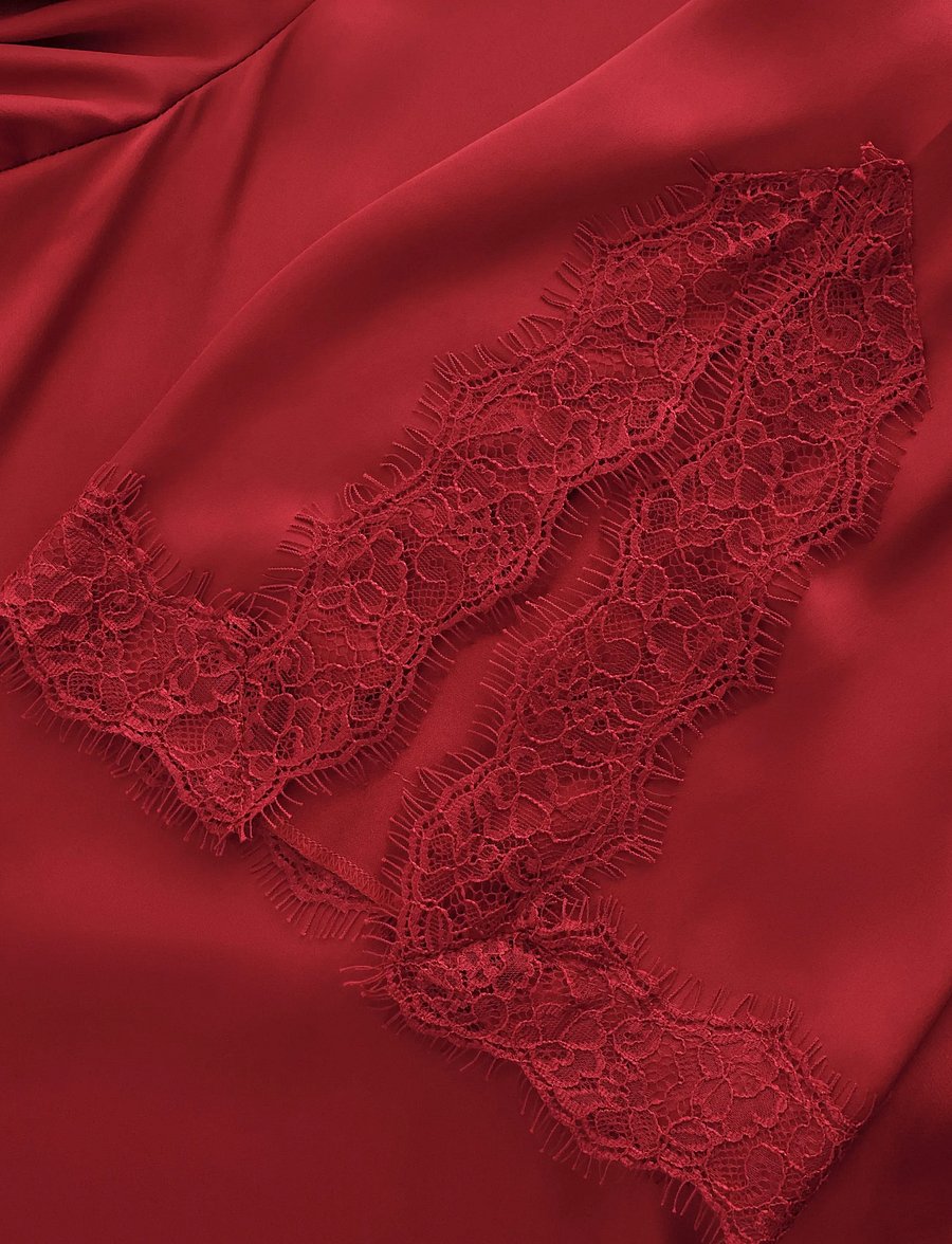 Lindex - Satin robe - morgonrockar - red - 5