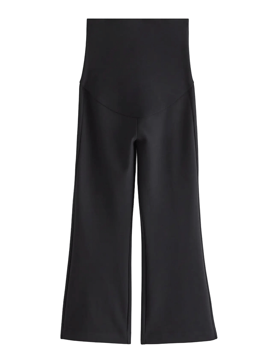 Lindex - MOM cropped flared maternity trousers - nederdelar - black - 0