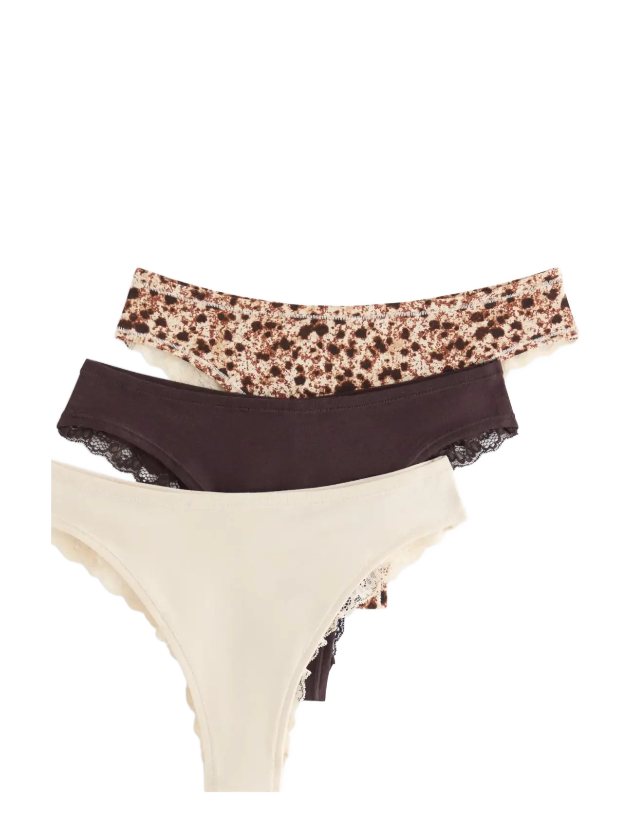 Lindex - 3-pack brazilian briefs - dark dusty brown - 1