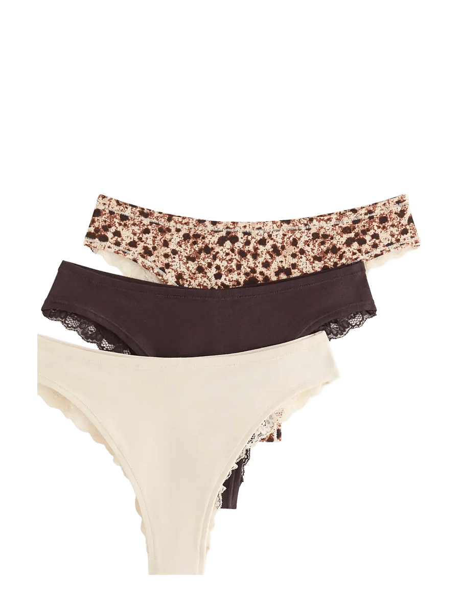 Lindex - 3-pack brazilian briefs - brazilian trosor - dark dusty brown - 1
