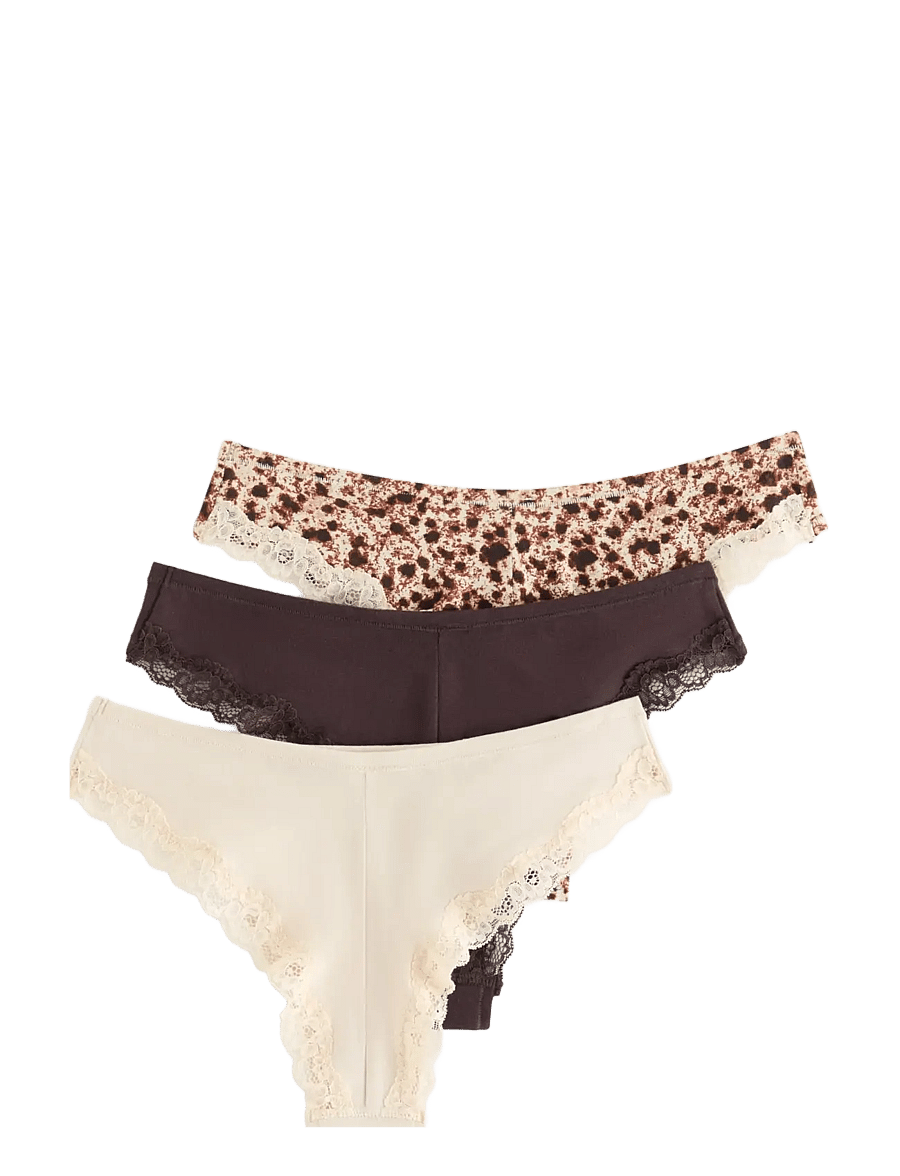 Lindex - 3-pack brazilian briefs - brazilian trosor - dark dusty brown - 2