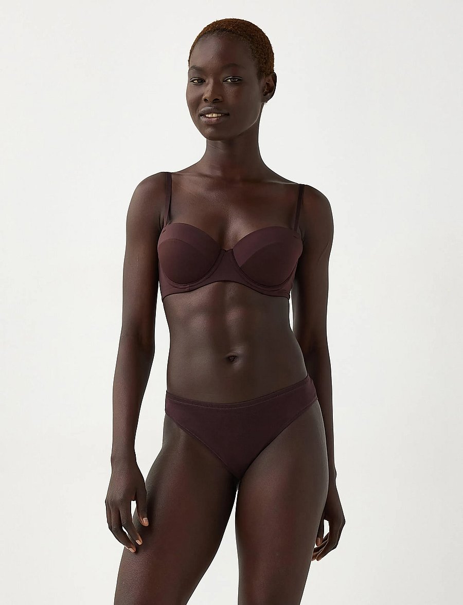 Lindex - 3-pack brazilian briefs - brazilian trosor - dark dusty brown - 0