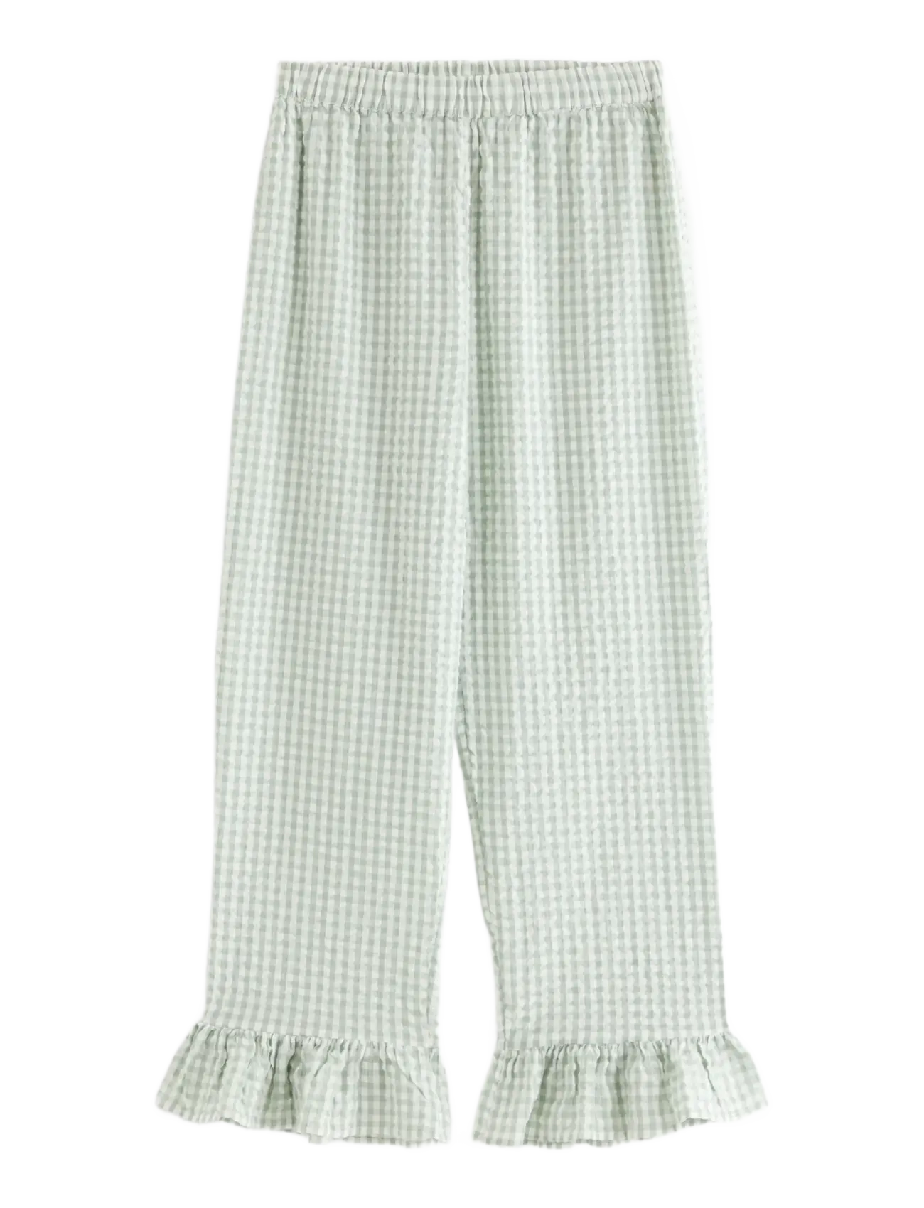 Lindex Pyjama trousers in seersucker - Nachtwäsche - LIGHT DUSTY GREEN / green