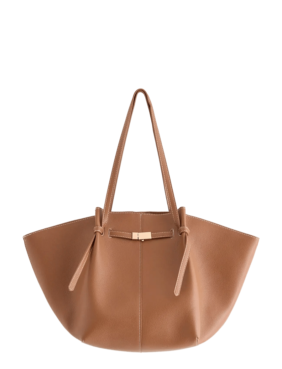Lindex - Tote bag in imitation leather - tote bags - cognac - 0