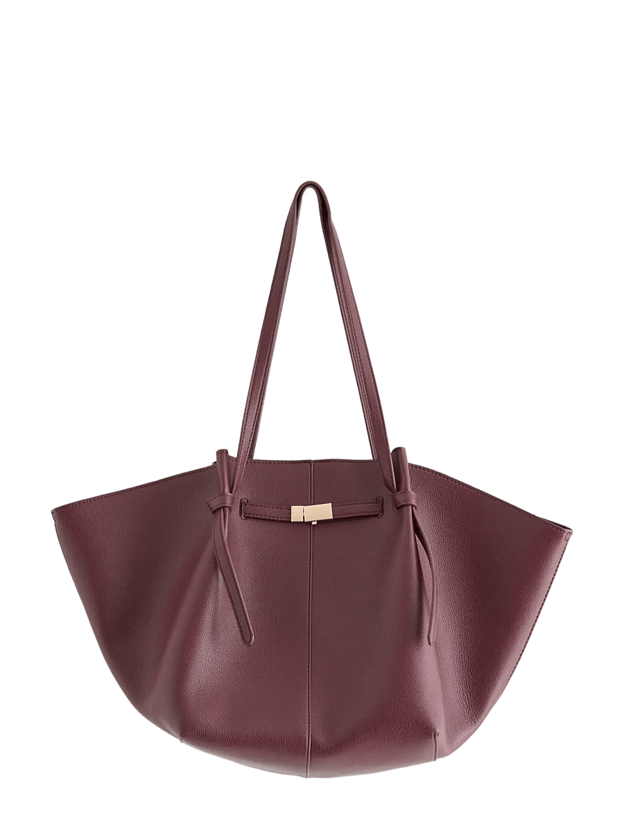 Lindex - Tote bag in imitation leather - tote bags - dark red - 0