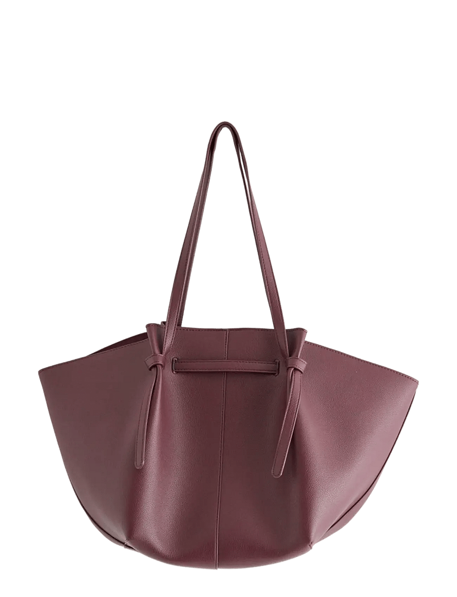 Lindex - Tote bag in imitation leather - tote bags - dark red - 1