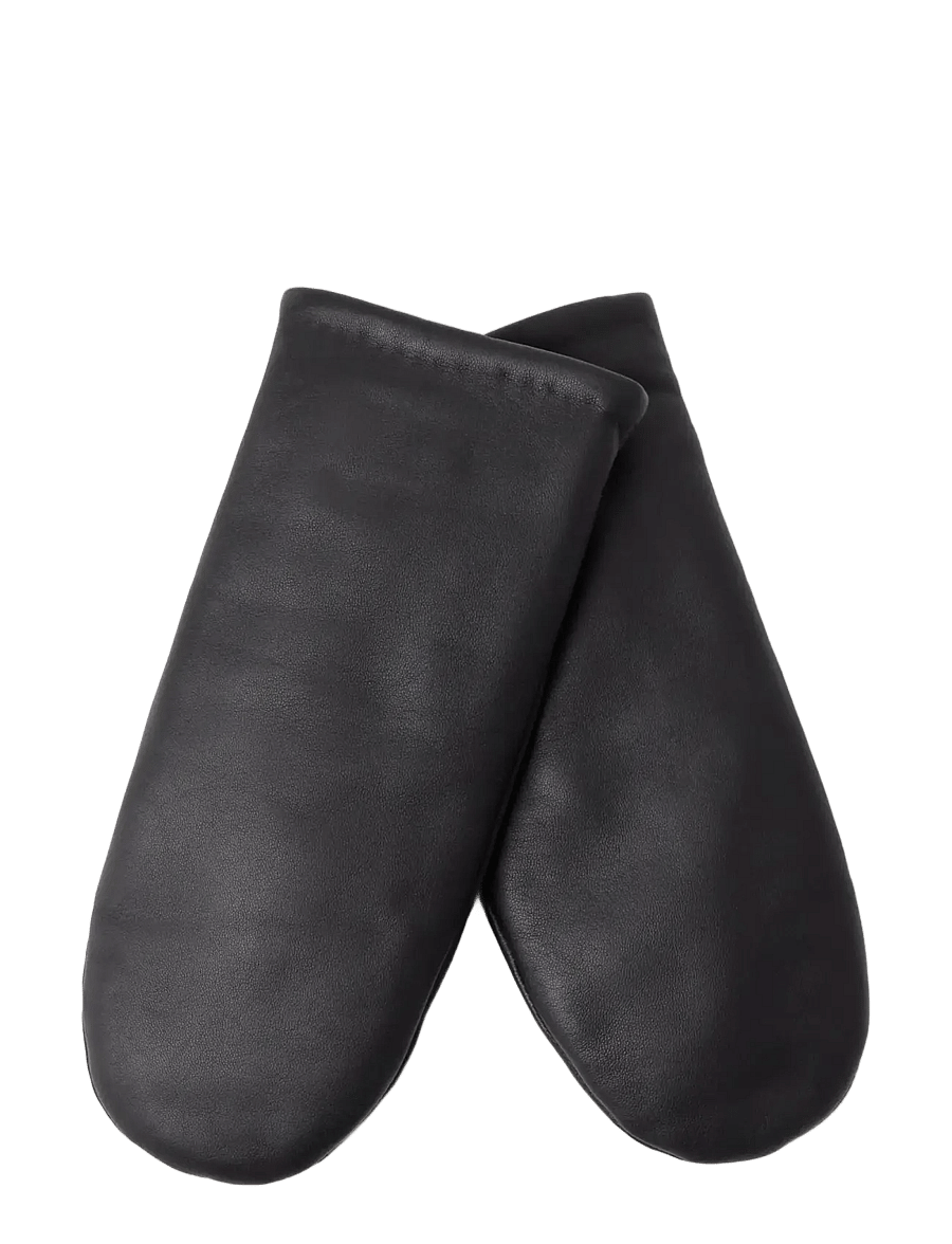 Lindex - Leather mittens - skinnhandskar - black - 0