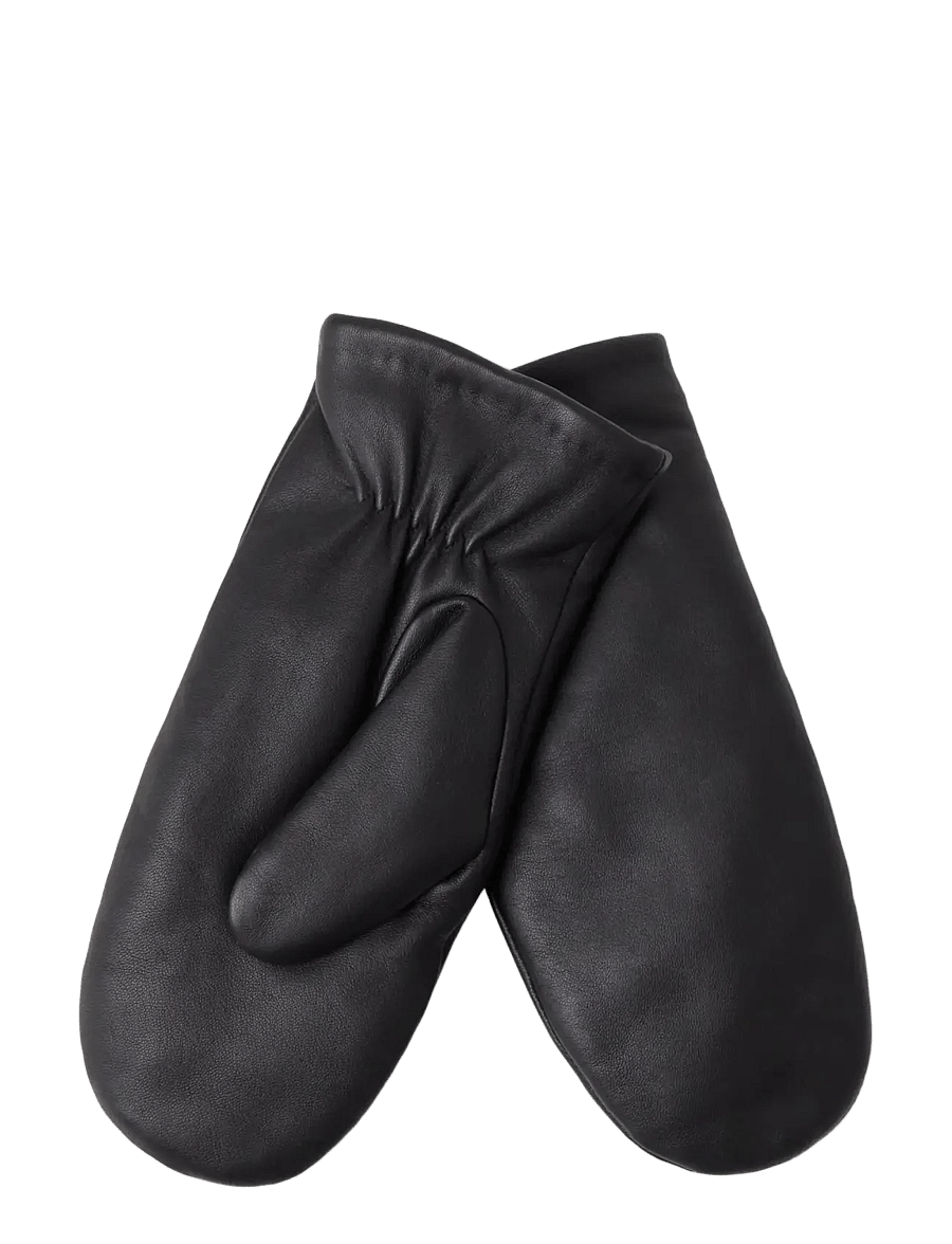 Lindex - Leather mittens - skinnhandskar - black - 1