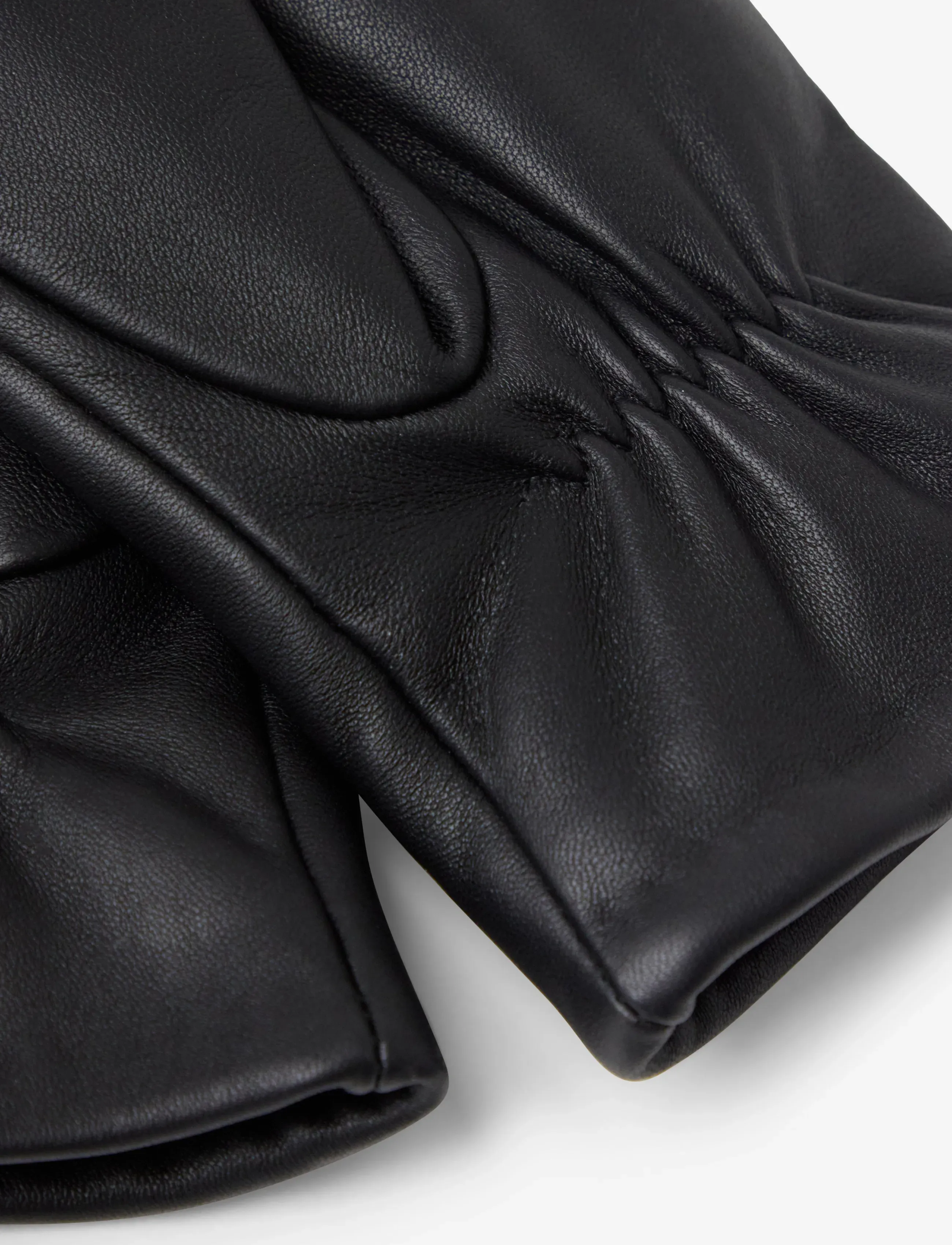 Lindex - Leather mittens - skinnhandskar - black - 2
