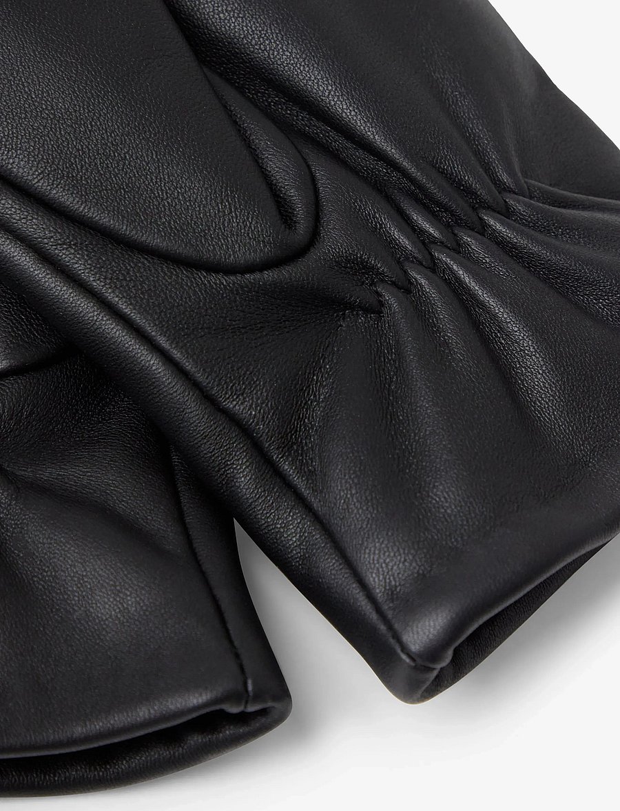 Lindex - Leather mittens - skinnhandskar - black - 2