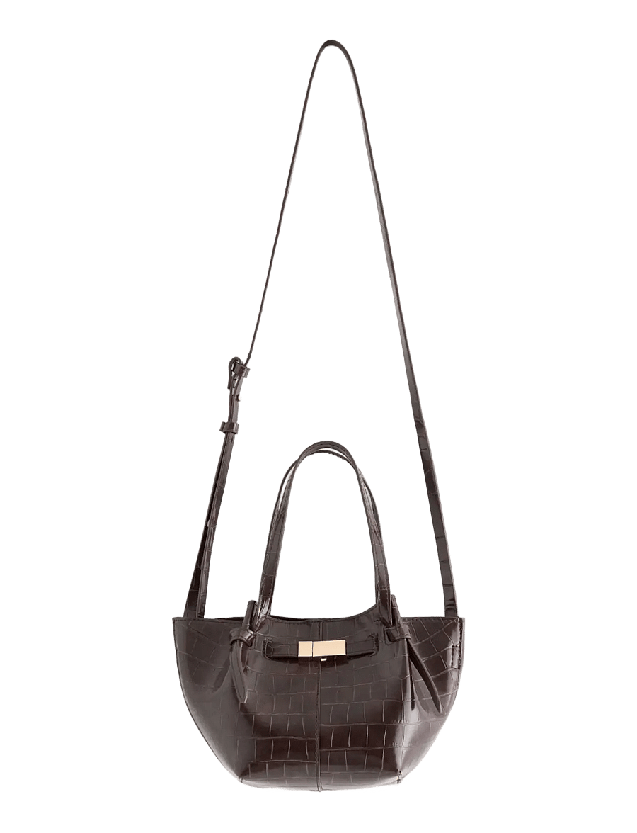 Lindex - Bag in imitation leather - moetrendid - dark brown - 0
