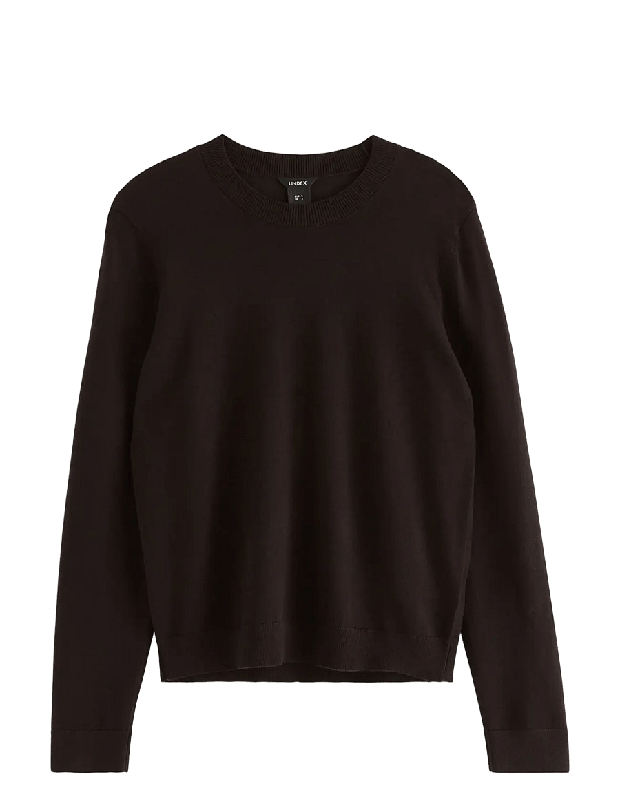 Lindex - Fine-knit long-sleeved top - kampsunid - dark brown - 1