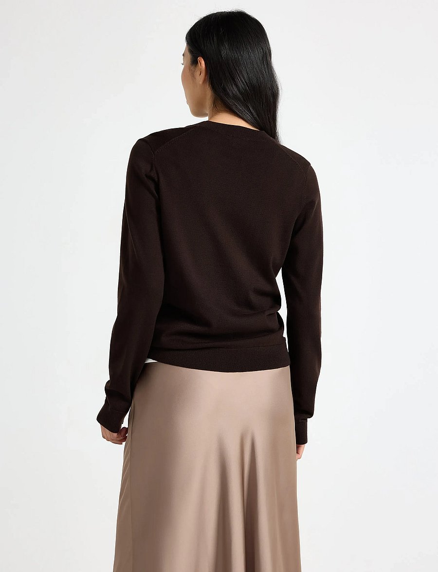 Lindex - Fine-knit long-sleeved top - kampsunid - dark brown - 3