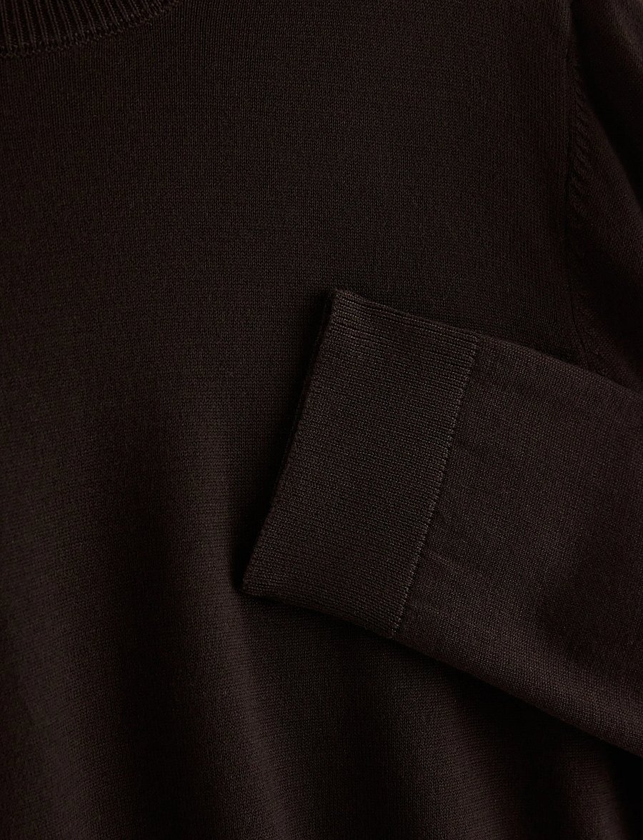 Lindex - Fine-knit long-sleeved top - kampsunid - dark brown - 5