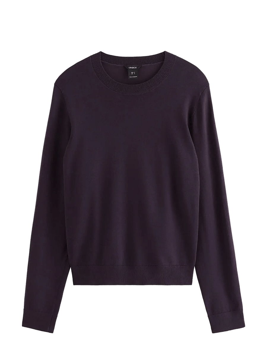 Lindex - Fine-knit long-sleeved top - kampsunid - dark dusty lilac - 1