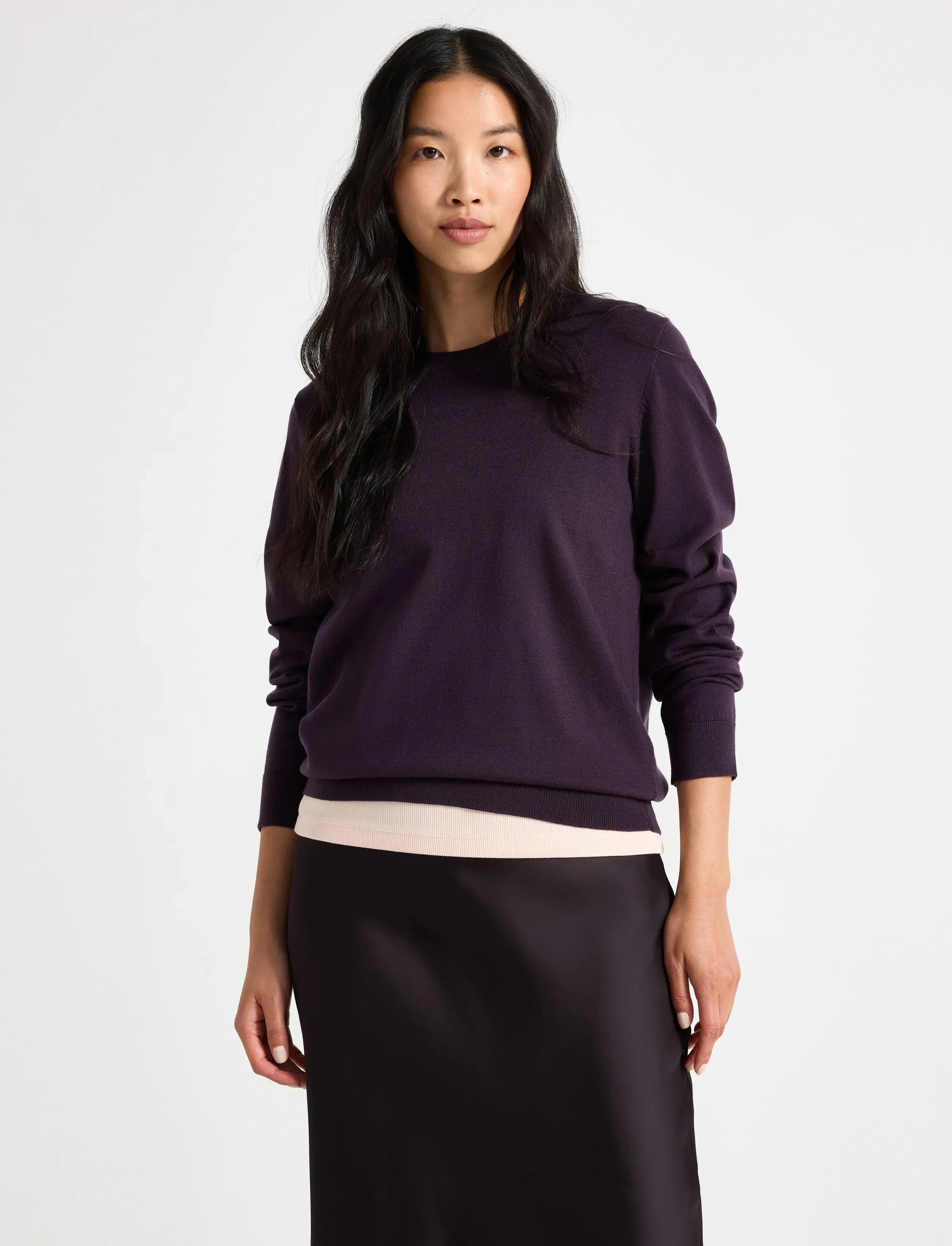 Fine-Knit Long-Sleeved Top