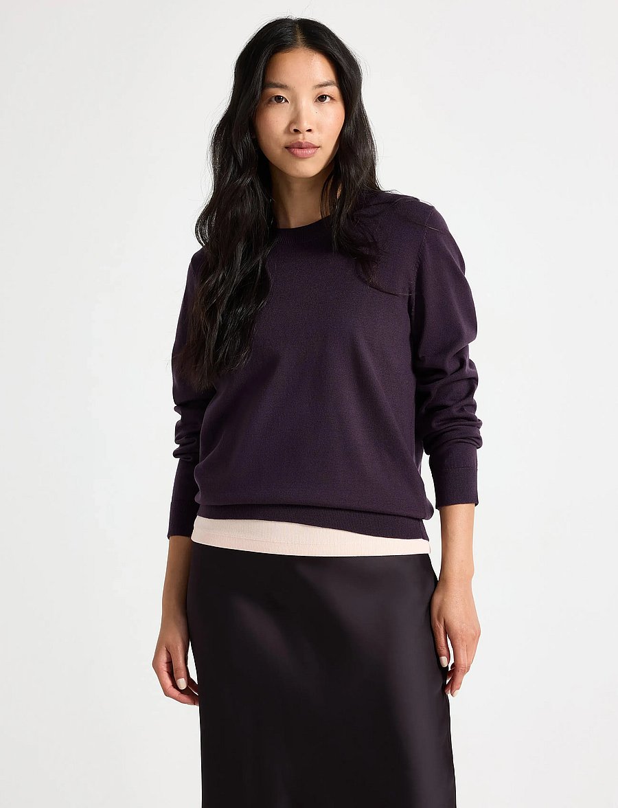 Lindex - Fine-knit long-sleeved top - kampsunid - dark dusty lilac - 0