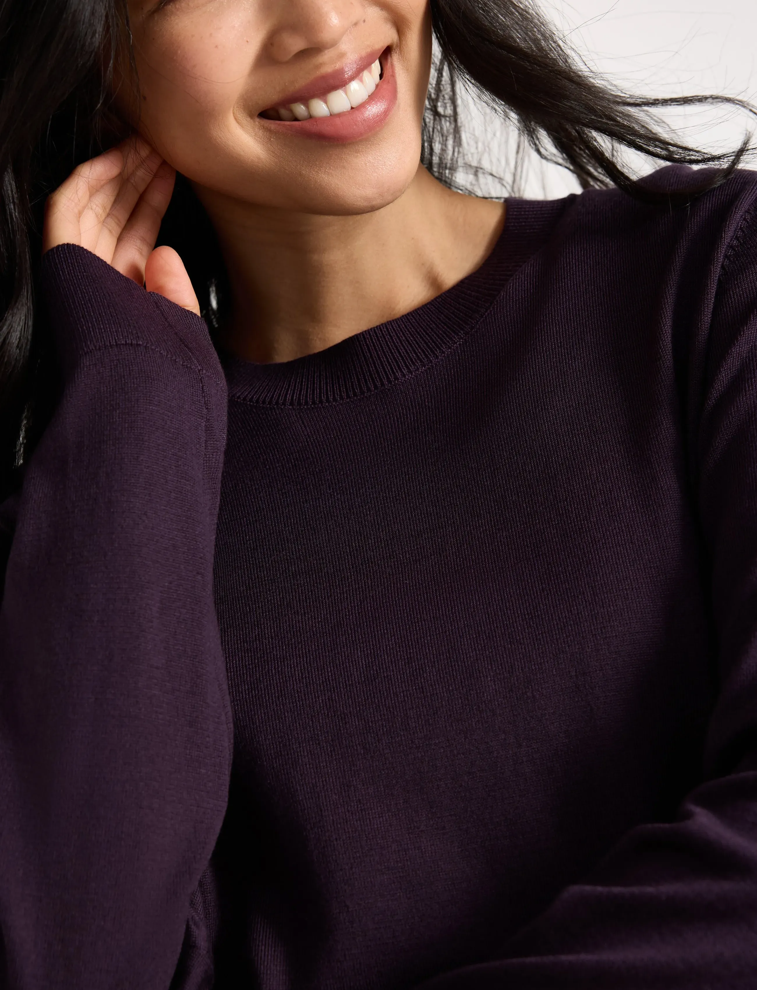 Lindex - Fine-knit long-sleeved top - kampsunid - dark dusty lilac - 4