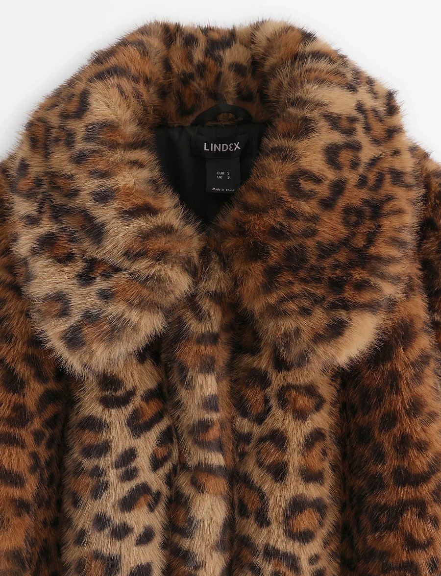 Lindex - Coat in faux fur - kunstpelz - camel - 5