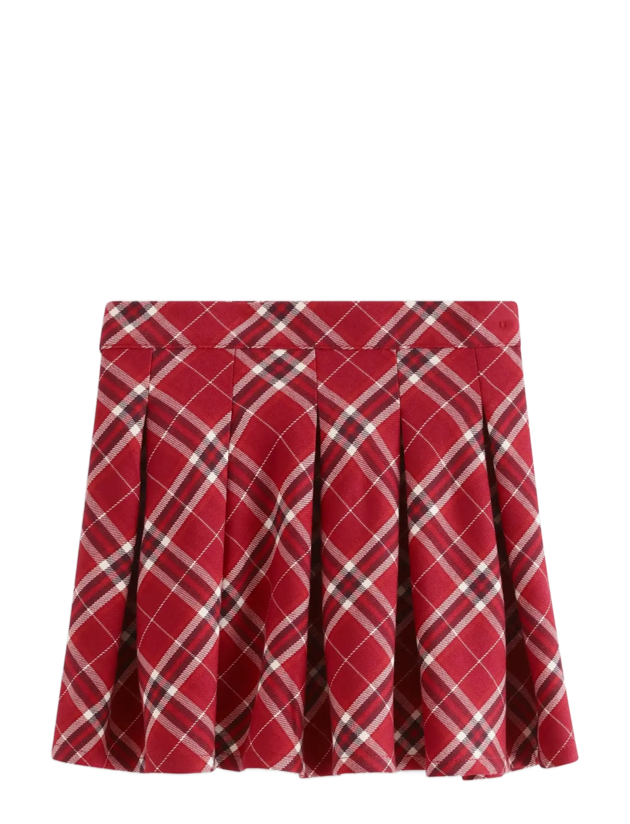 Lindex Checked skirt with pleats - Kleidung - DARK DUSTY RED / burgundy