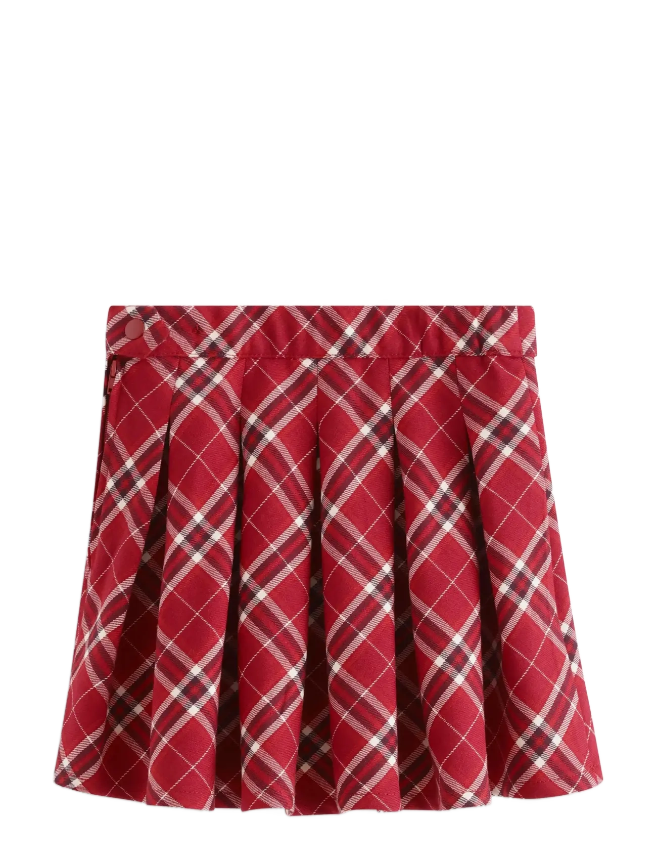 Lindex - Checked skirt with pleats - kurze röcke - dark dusty red - 1