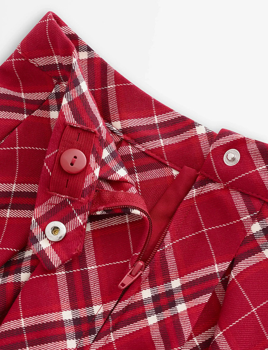 Lindex - Checked skirt with pleats - kurze röcke - dark dusty red - 2