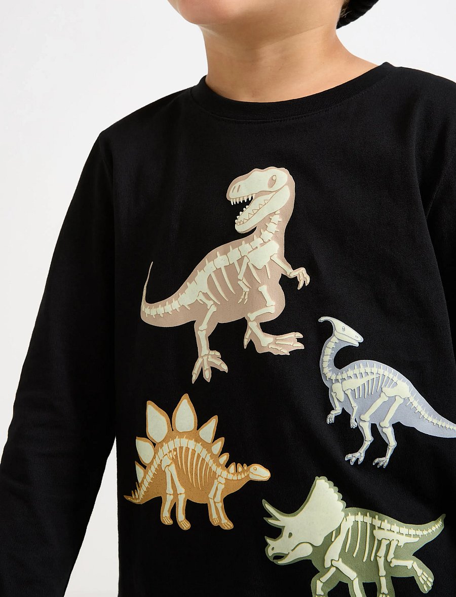 Lindex - Long-sleeved top with glow in the dark print - pikkade varrukatega t-särgid - black - 4