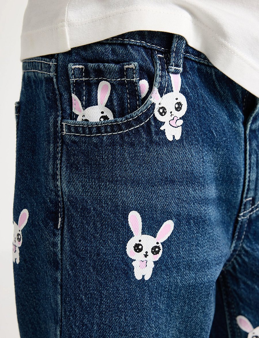 Lindex - Wide jeans with regular waist - laiad teksad - denim blue - 4