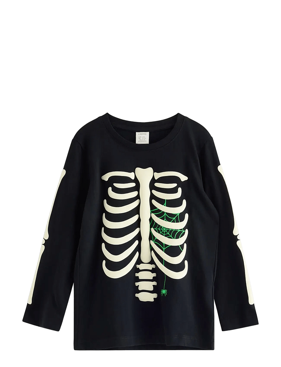Lindex - Top with glow in the dark motif - langærmede t-shirts - black - 0