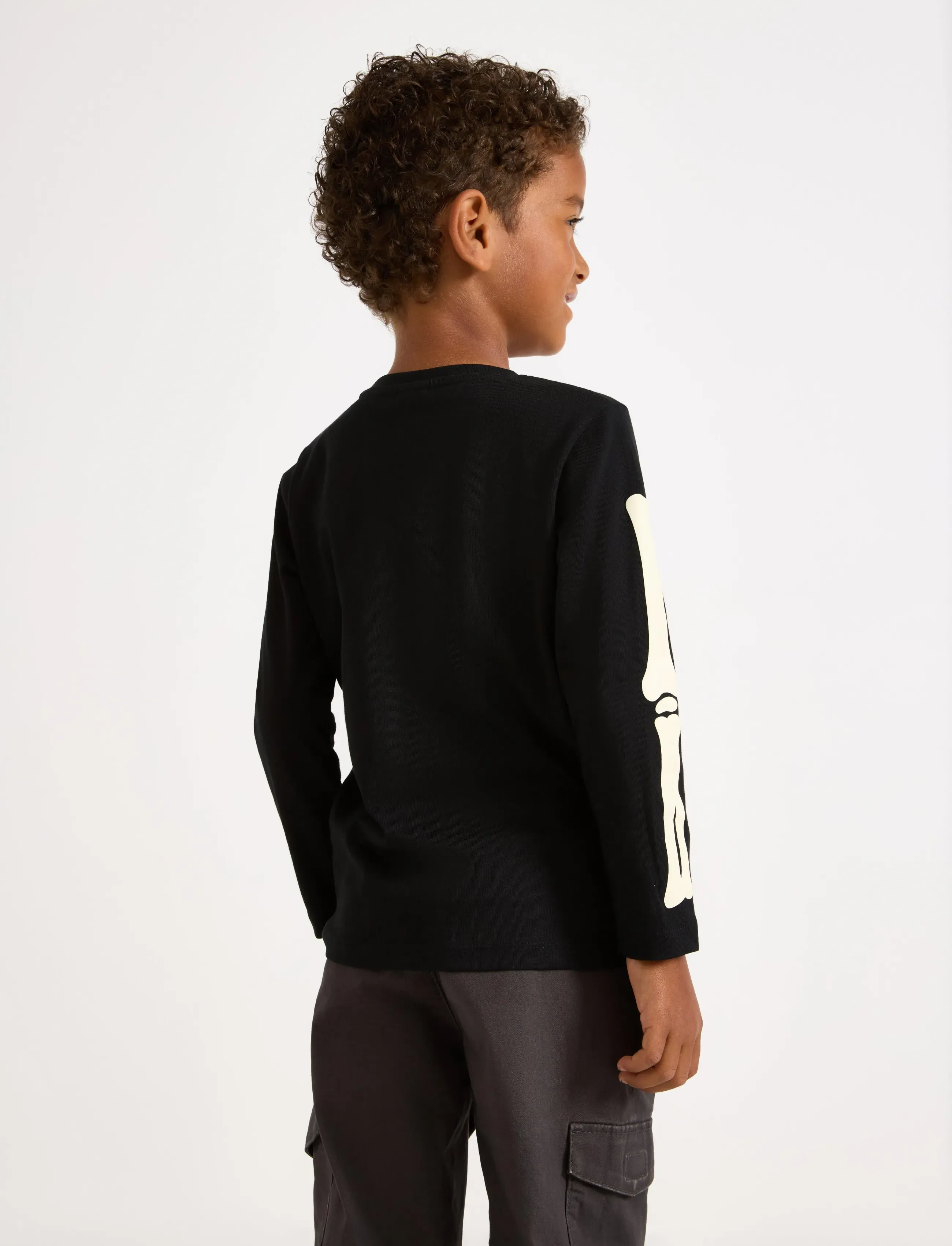 Lindex - Top with glow in the dark motif - langærmede t-shirts - black - 3