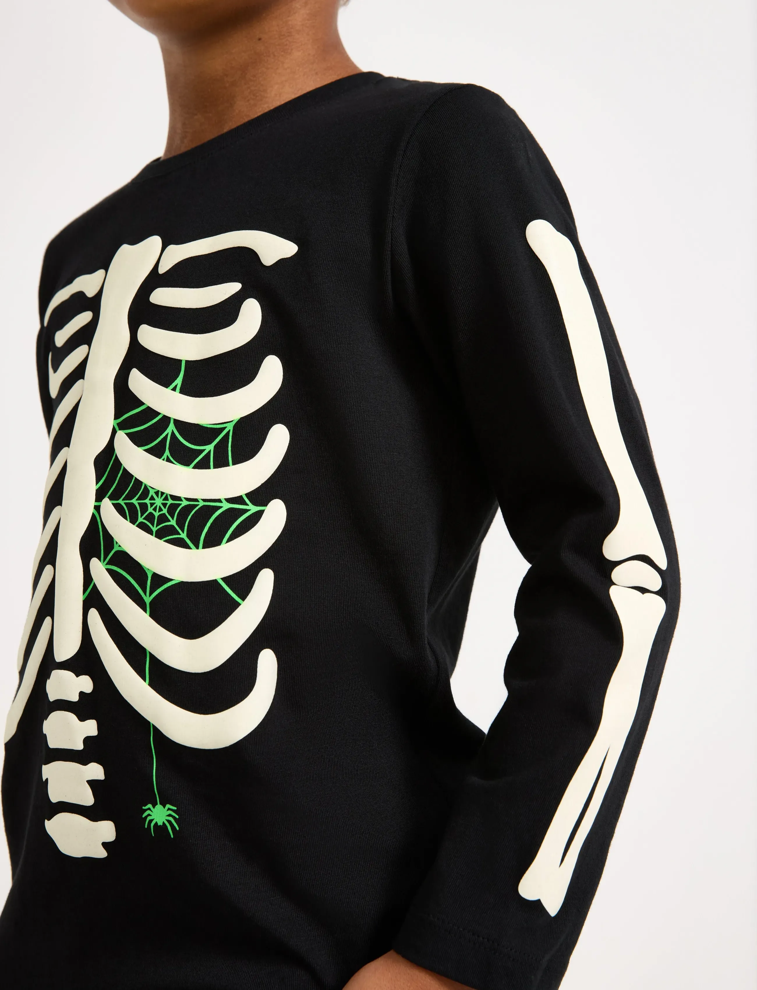 Lindex - Top with glow in the dark motif - langærmede t-shirts - black - 4