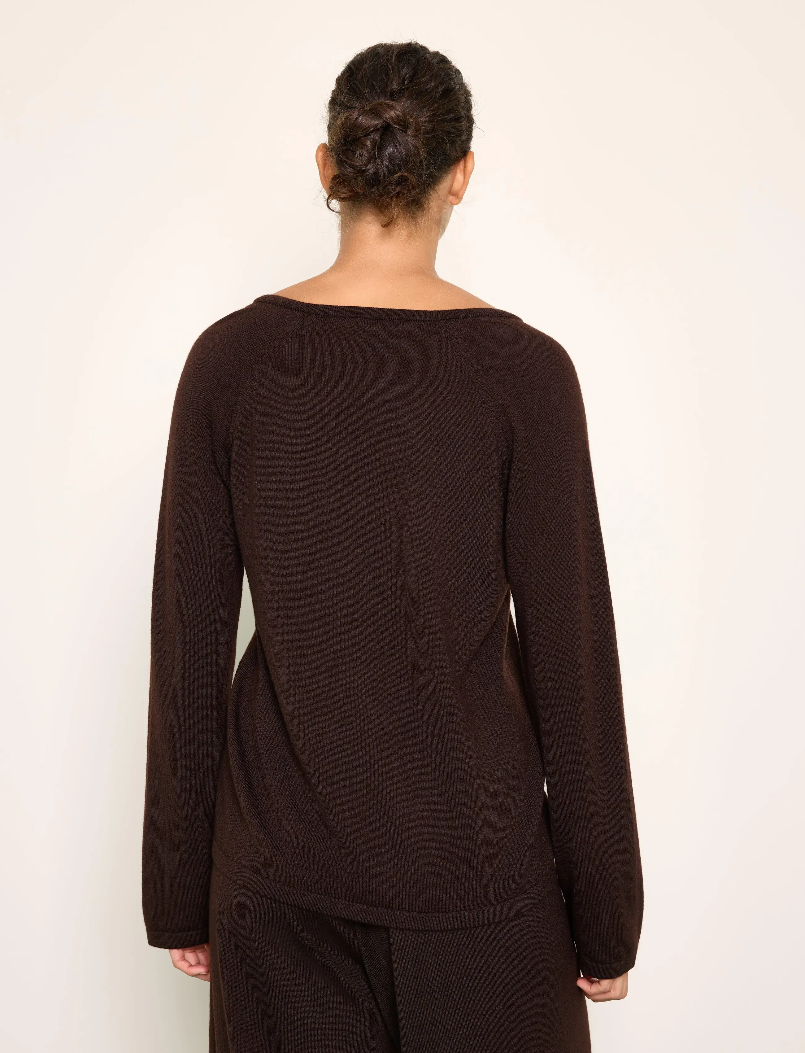 Lindex - Fine-knit jumper in merino wool - dark brown - 3