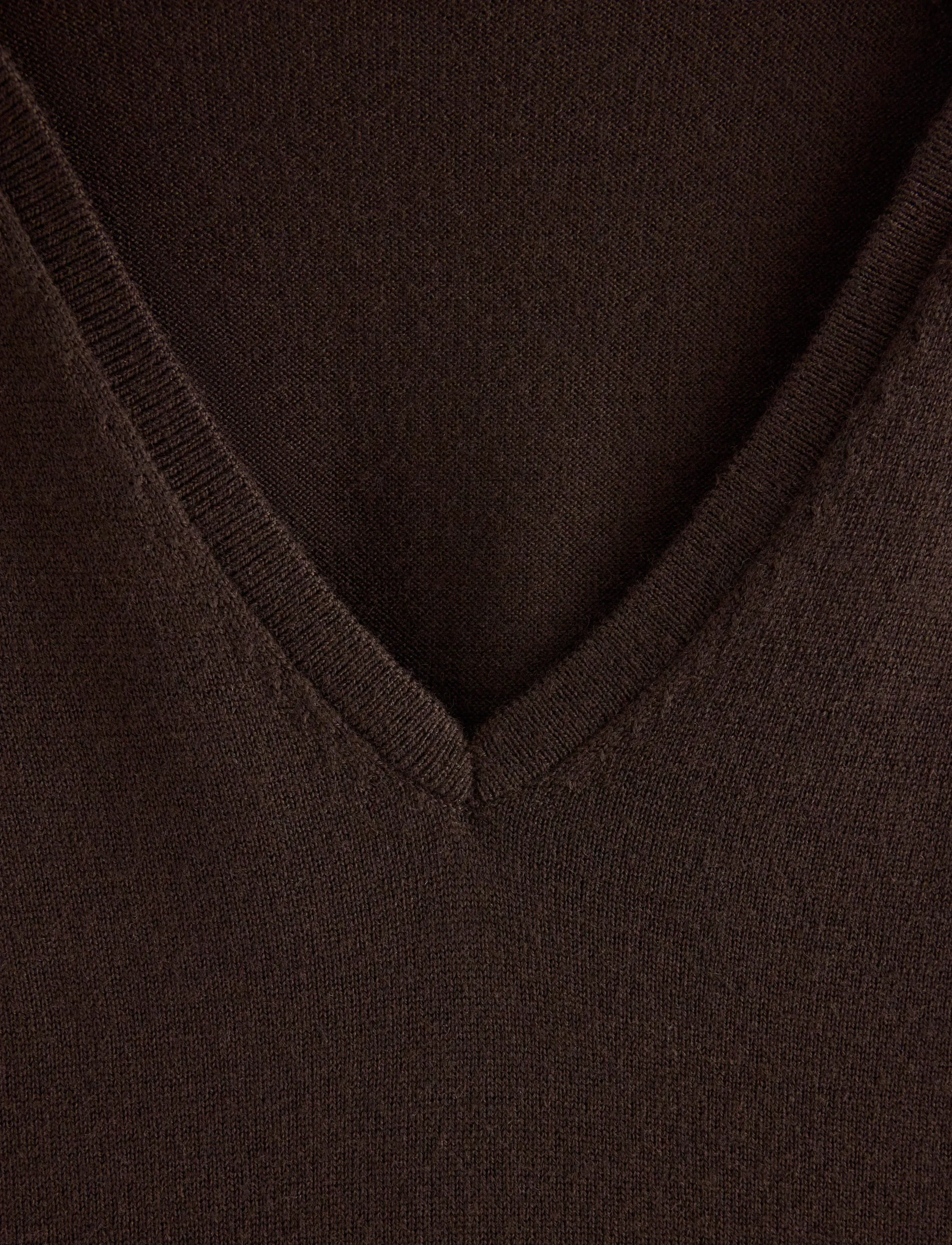 Lindex - Fine-knit jumper in merino wool - dark brown - 5