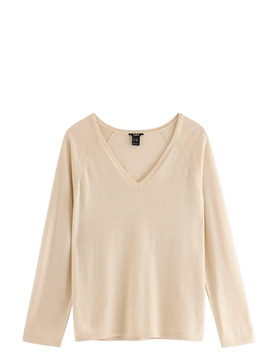 Lindex - Fine-knit jumper in merino wool - pullover - light beige - 1