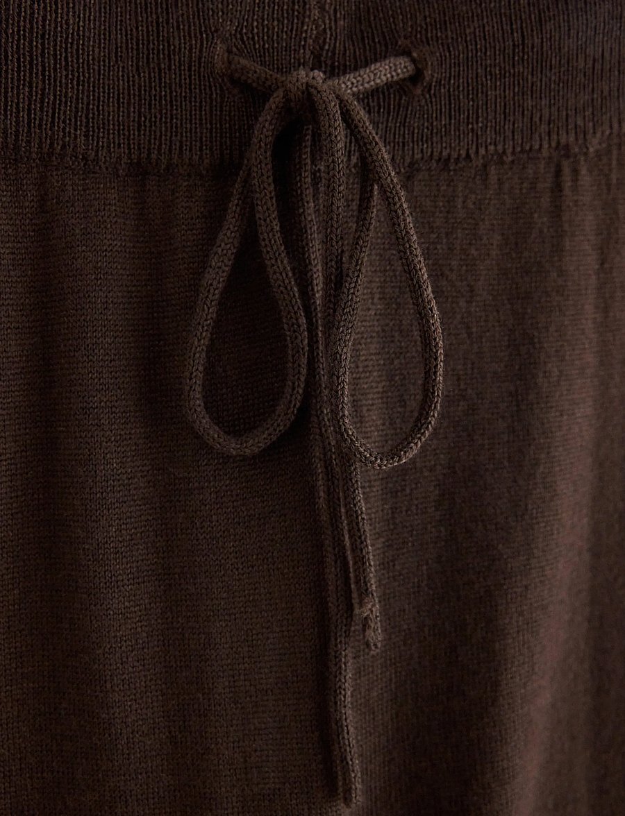 Lindex - Cropped wide trousers in merino wool - culottes - dark brown - 5
