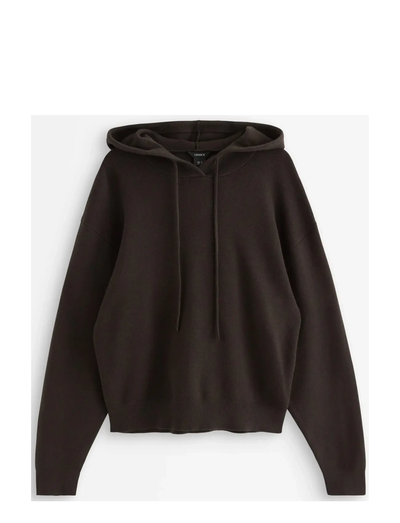 Lindex Fine-knit hoodie - Pullover - DARK BROWN / brown
