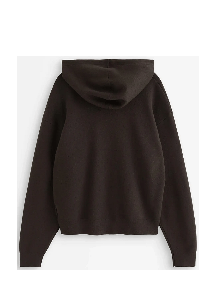 Lindex - Fine-knit hoodie - hættetrøjer - dark brown - 2